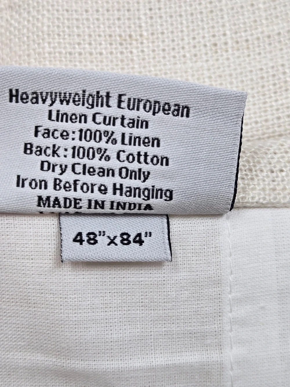 QUINCE Set Of 2 48x84 Heavyweight European Linen Curtains Sand 0098